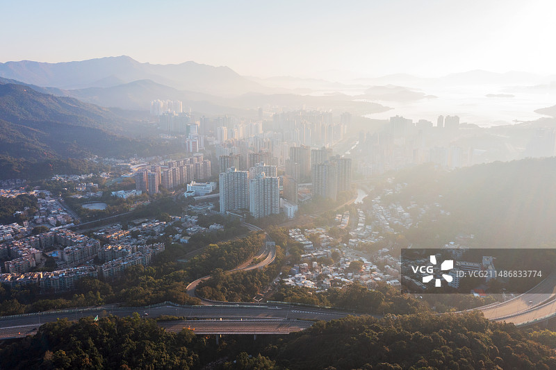 香港大埔区太和日出图片素材