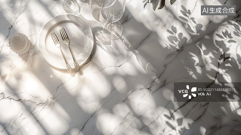 【AI数字艺术】正上方拍摄的白色背景下的灯泡和植物图片素材