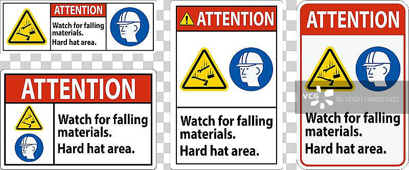 注意标志，小心掉落的硬物图片素材