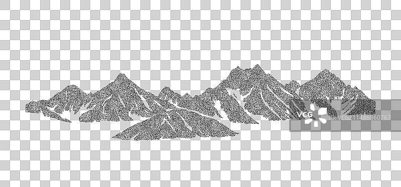 点画Grunge山脉图片素材