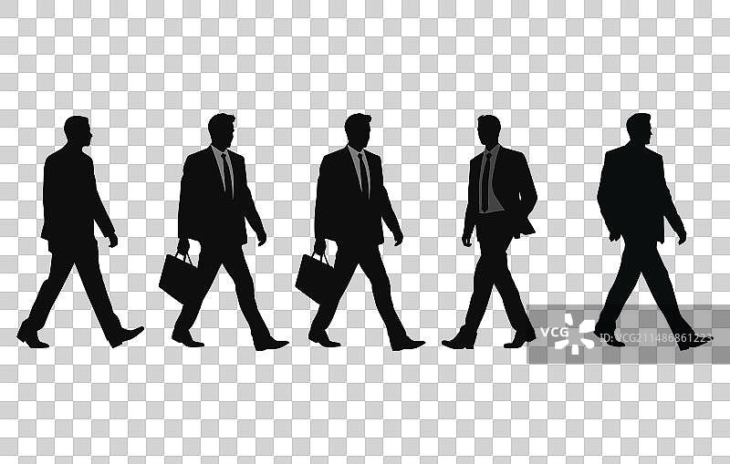 行走中的商务人士轮廓图片素材