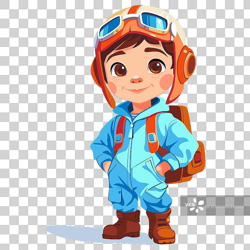 卡通飞行员儿童图片素材