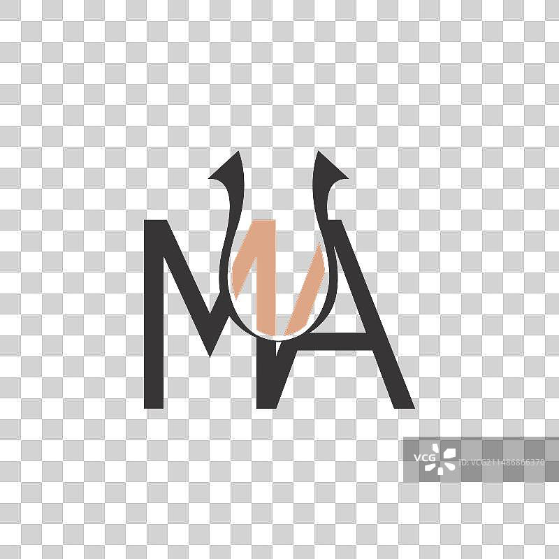 字母缩写logo AM MA M和A图片素材