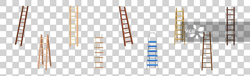 家用木质金属梯子图片素材