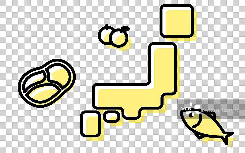 家乡地图简笔画图标图片素材