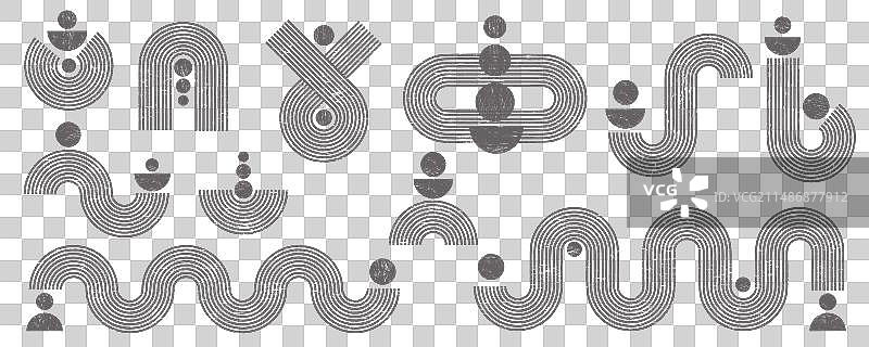 几何线条禅宗抽象黑色图案图片素材