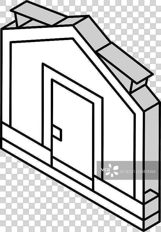 2.5D玻璃温室图标图片素材