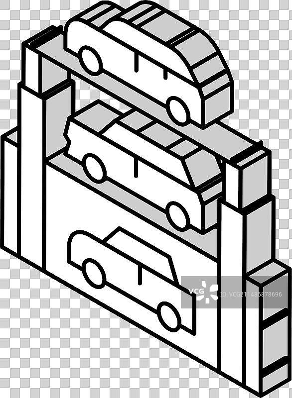 电梯多层设备停车2.5D图标图片素材