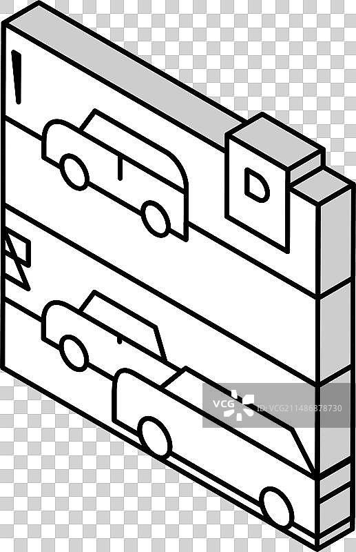2.5D多层停车场等距图标图片素材