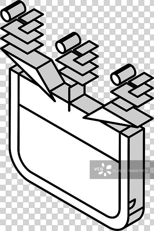 铝挤压生产2.5D isometric图标图片素材