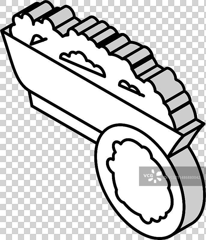 粗粒小麦粉2.5D图标图片素材