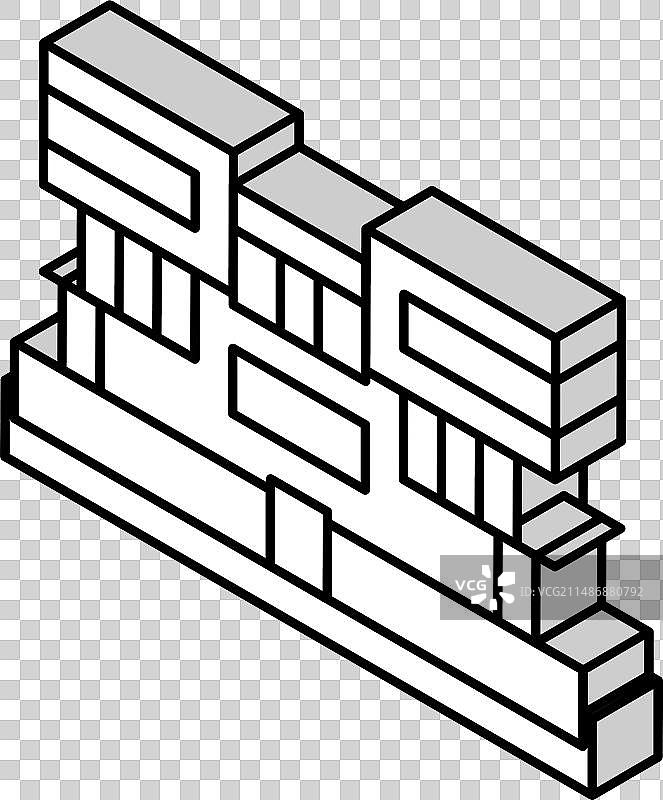 2.5D别墅房屋图标图片素材