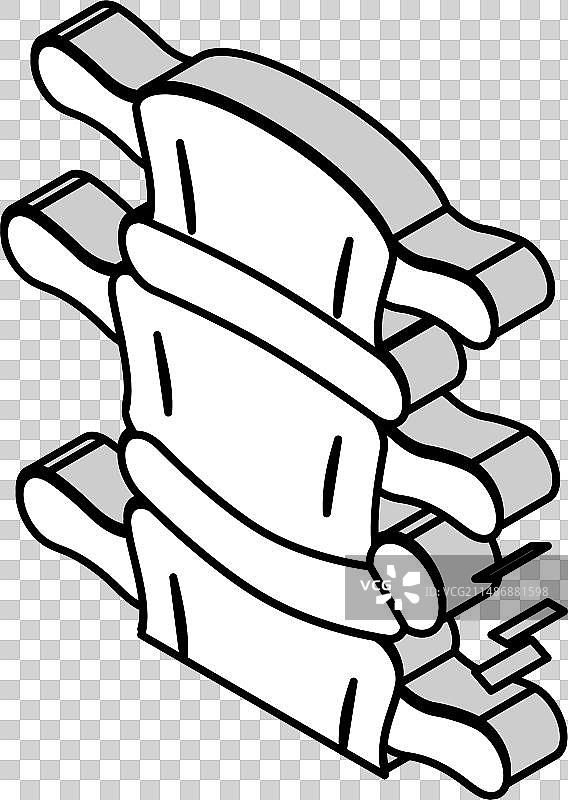 脊椎疝气疾病2.5D图标图片素材