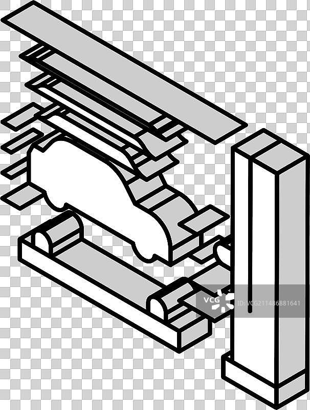 2.5D风洞汽车等距图标图片素材