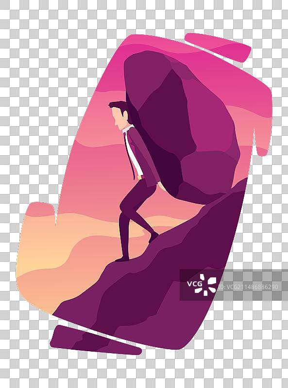 拿着巨石的商人图片素材