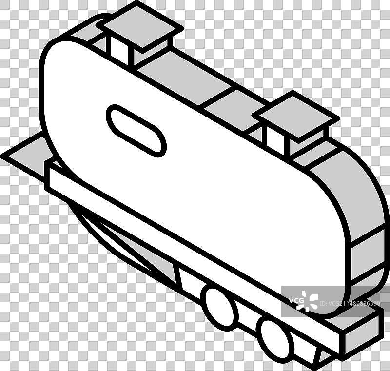 石油运输拖车2.5D图标图片素材
