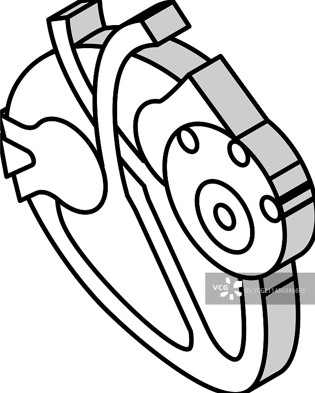 心肌炎疾病2.5D图标图片素材