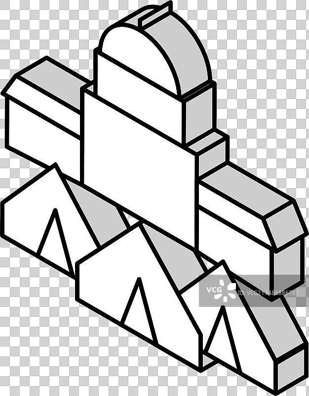 政府大楼难民营2.5D图图片素材