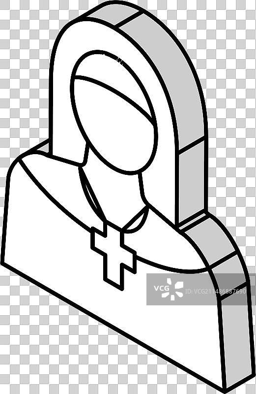 基督教修女2.5D图标图片素材