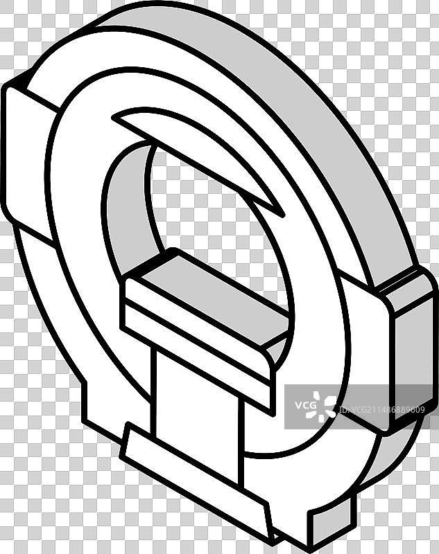 核磁共振放射设备2.5D图标图片素材