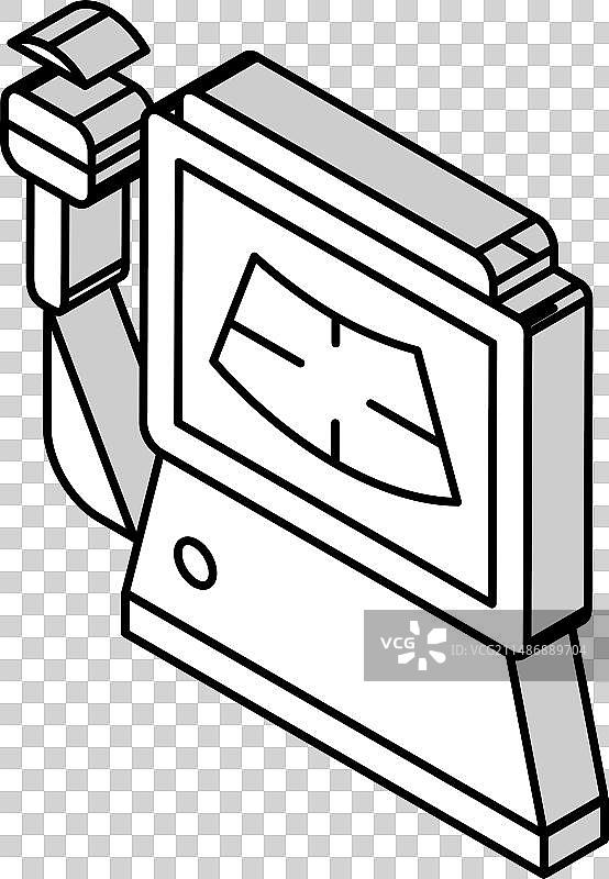 放射科超声波电脑2.5D图标图片素材