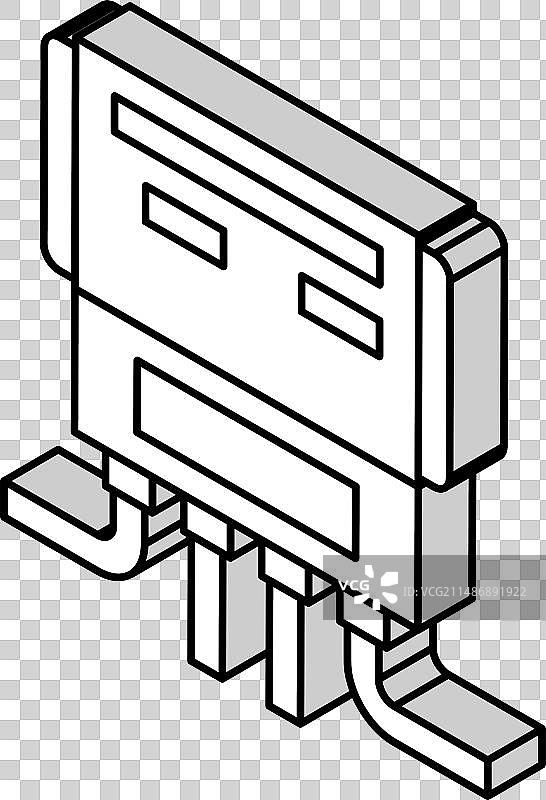 泳池设备监控2.5D图标图片素材