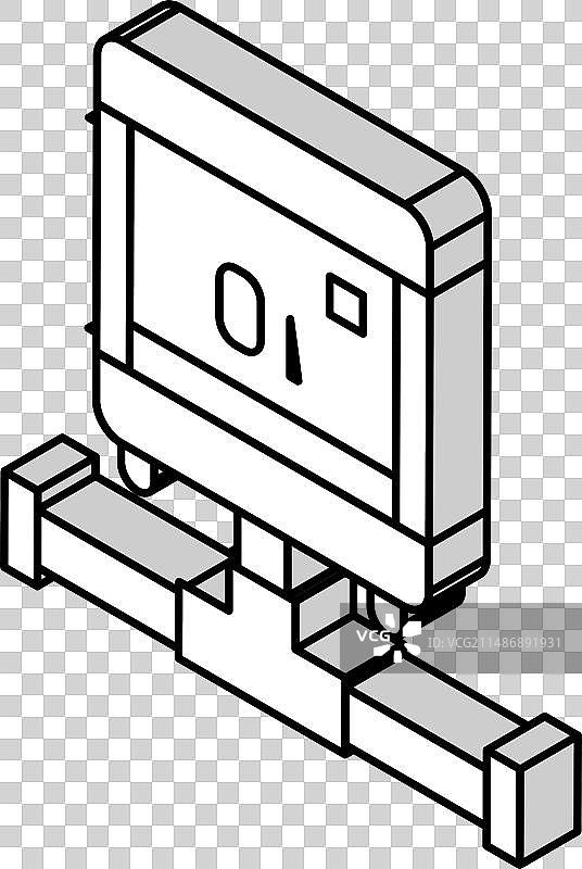 泳池氯气发生器2.5D图标图片素材