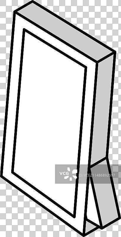 走廊镜子2.5D等距图标图片素材