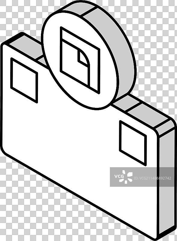 2.5D胶水安装镜子等距图标图片素材