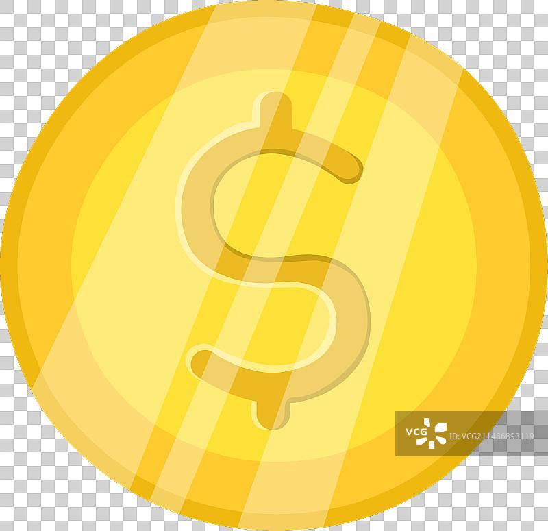 金色硬币扁平美元图标图片素材
