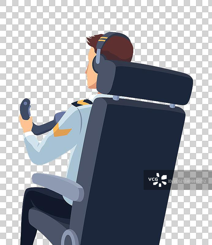 飞机驾驶舱飞行员机组人员背影图片素材