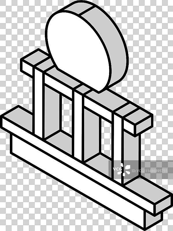 屋顶建造第一阶段2.5D图标图片素材