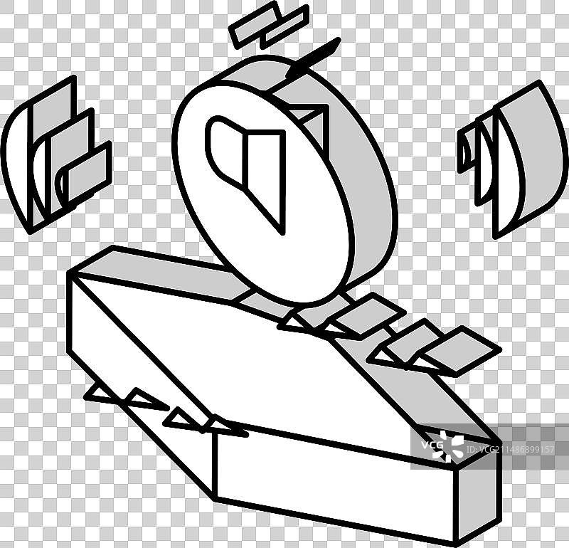 隔音性能2.5D等距图标图片素材