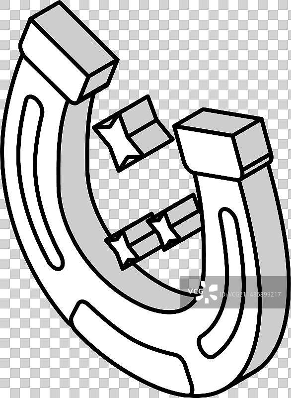 幸运马蹄铁彩票2.5D图标图片素材