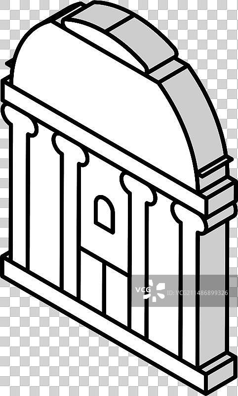 2.5D教堂建筑图标图片素材