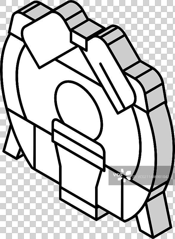 医院放射科核磁共振设备2.5D图标图片素材