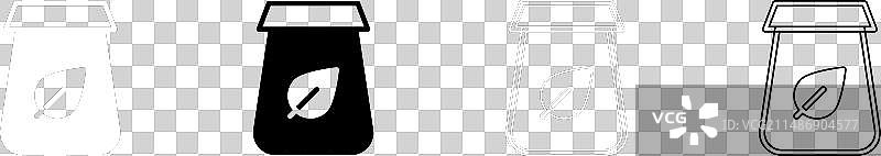 黑色背景上的茶包装图标图片素材