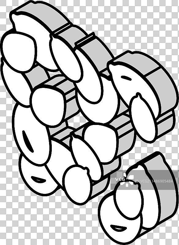 2.5D风格的去皮南瓜子图标图片素材