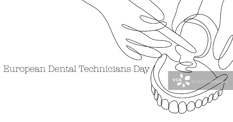 牙科技师植入颌骨单线图片素材
