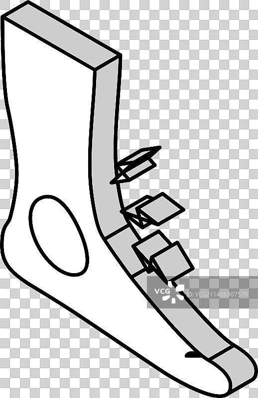 足部痛风症状2.5D图标图片素材