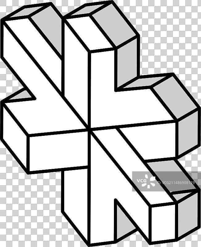 埃舍尔风格的2.5D几何图形标志图片素材