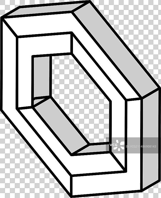 六边形不可能的几何形状2.5D图标图片素材