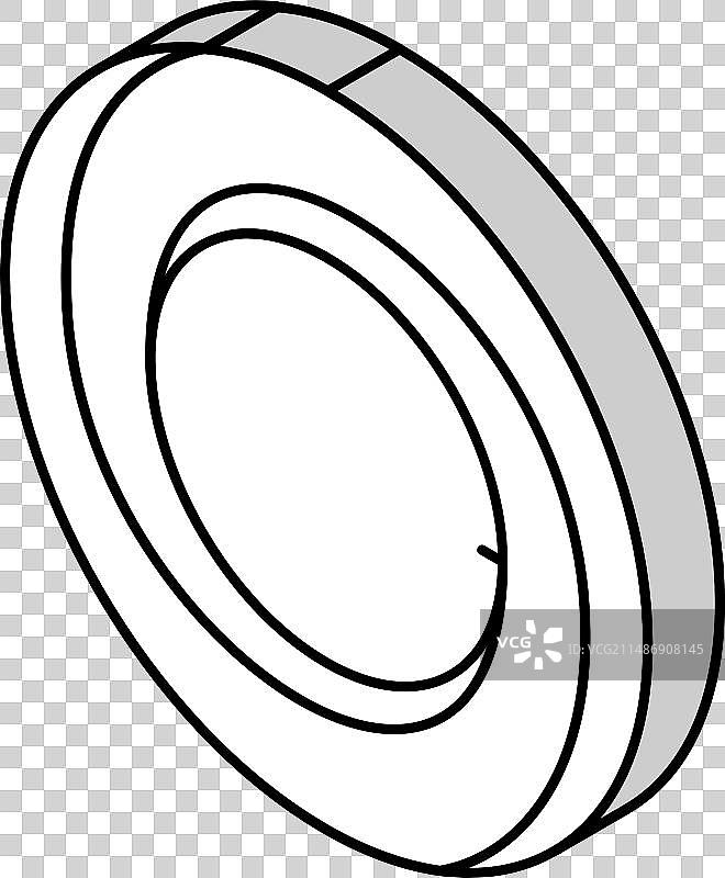 2.5D风格的圆形不可能几何形状图标图片素材