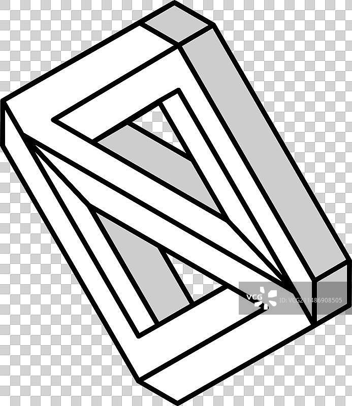 2.5D不可能的几何形状等距图标图片素材