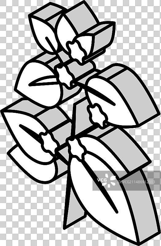 蜜蜂花草本香薰2.5D图标图片素材