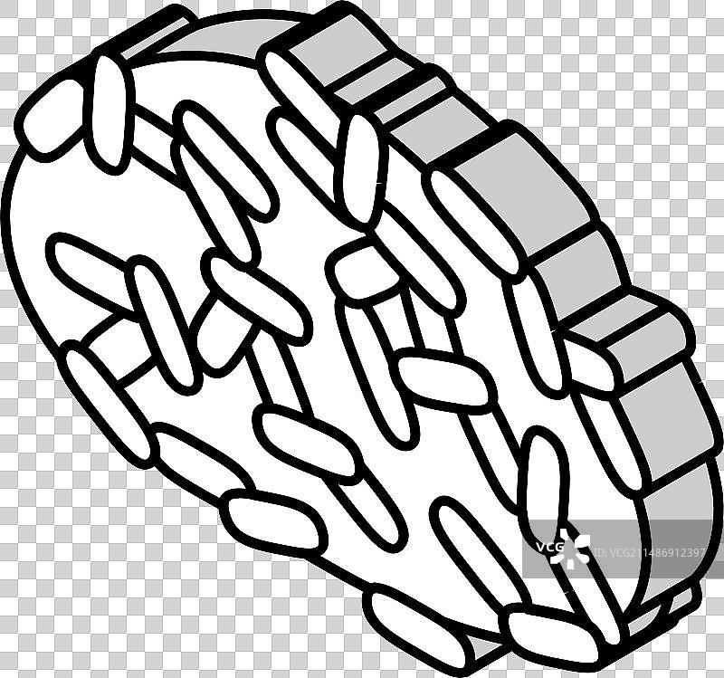 黑色大米2.5D图标图片素材