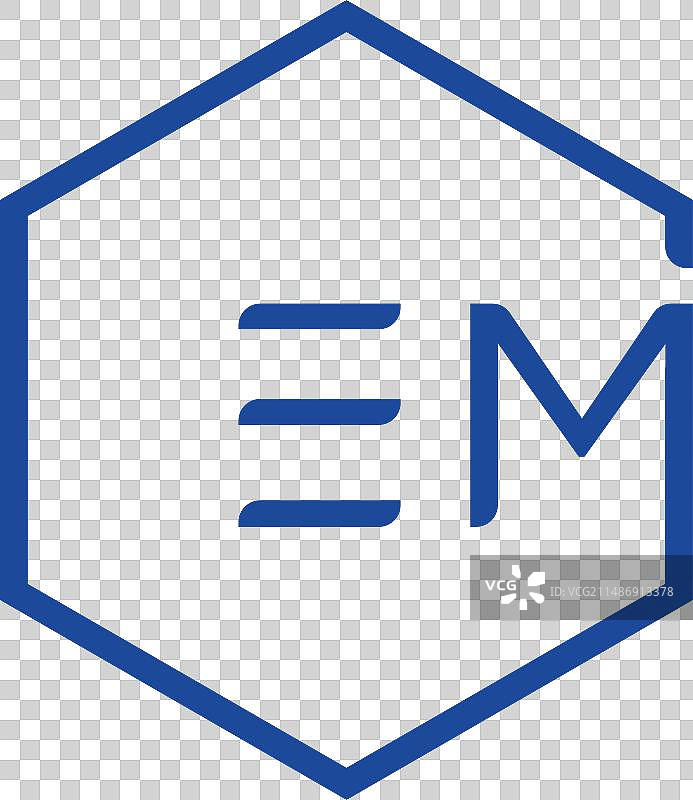 创意首字母EM六边形标志设计图片素材