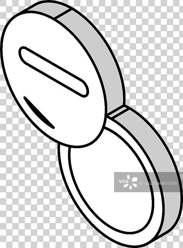 CR2032纽扣电池2.5D图标图片素材