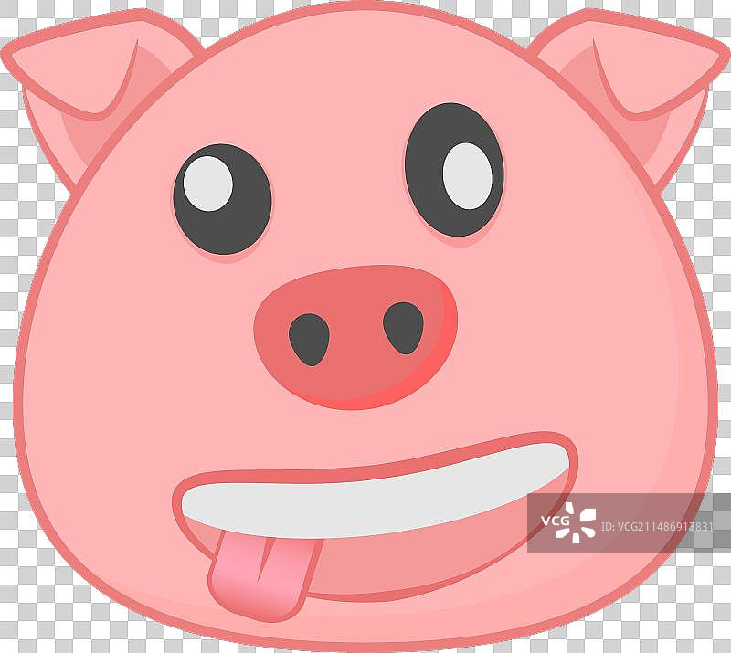 吐舌头的猪表情符号图片素材