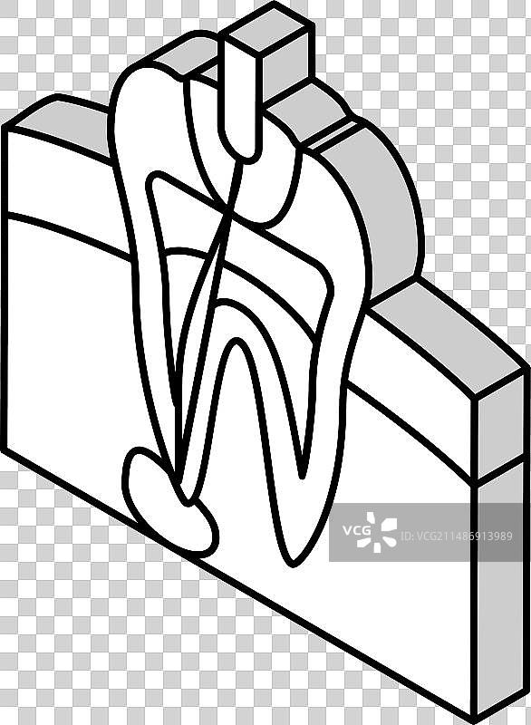 根管治疗2.5D等距图标图片素材